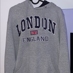 London England Grey Hoodie